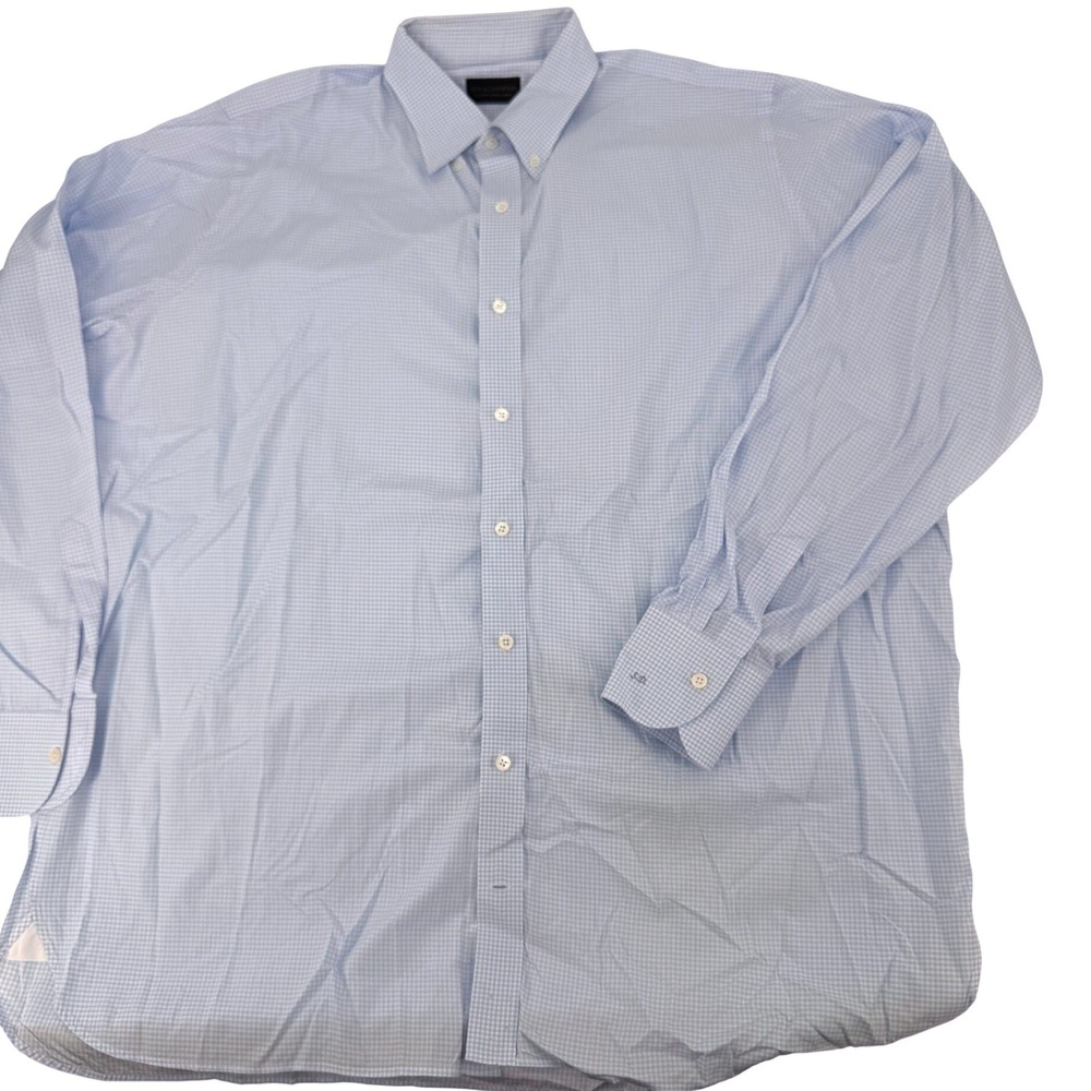 NEW & LINGWOOD Shirt 3XL Light Blue Gingham Button Down Shirt Mens S D‎ Monogram
